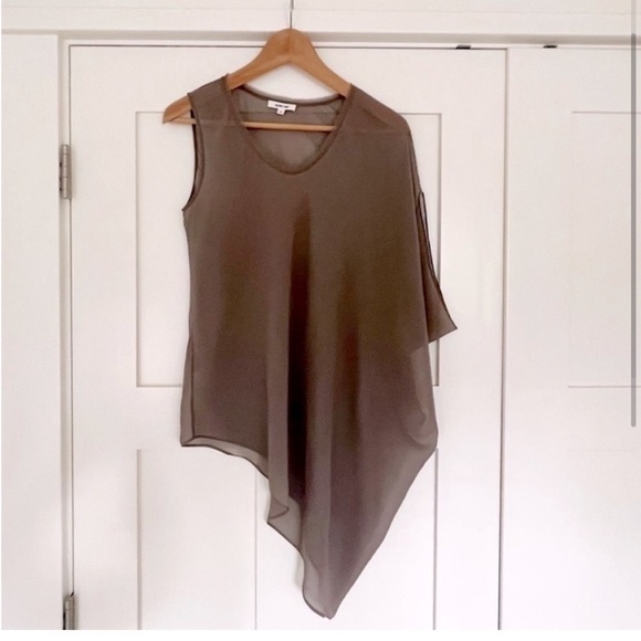 Helmut Lang Silk Asymmetrical Top - Picture 2 of 6